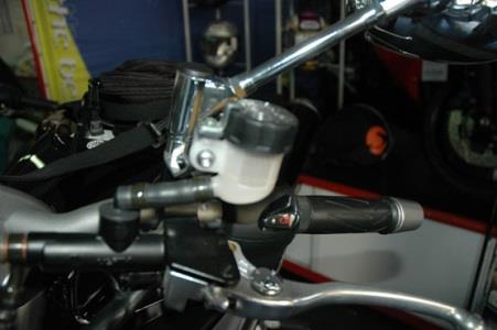 On motorcycles fitted with a hydraulic clutch, the fluid level should be checked: